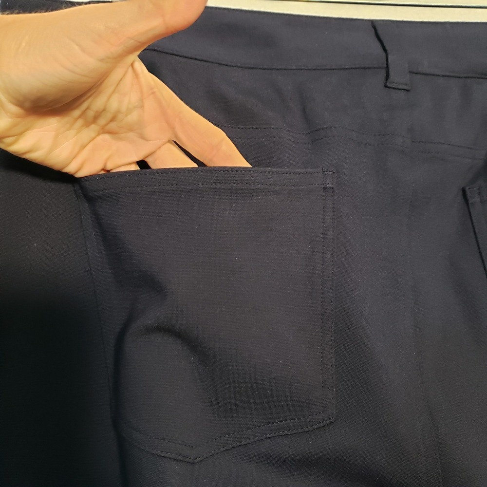 Talbots Women 16WP Heritage Pants Navy Blue Straight Leg Career Stretch - Picture 10 of 12